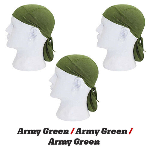3 Pack Skull Cap Motorcycle Head Wrap Tie Durag Cycling Hat Quick-Drying
