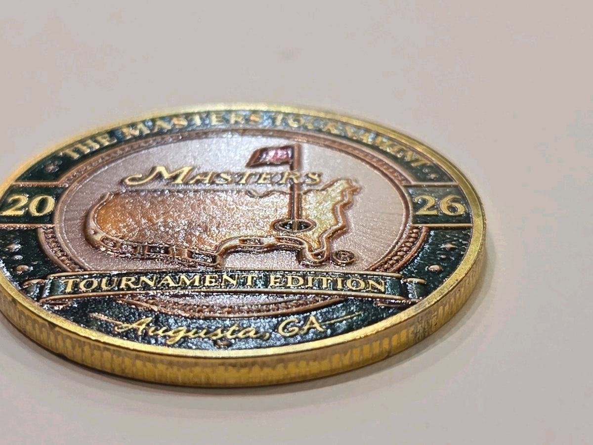 2026 Masters Jumbo Coin & Ball Marker 40mm with Case - Multicolor