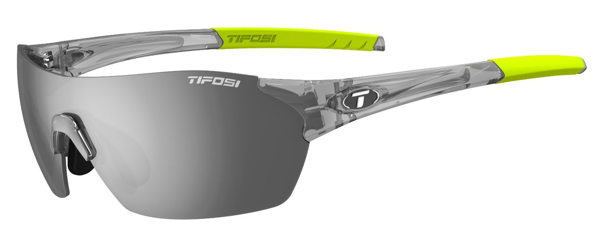 Tifosi Brixen Sports Sunglasses with 3 Interchangeable Lenses - Crystal Smoke Red Clear