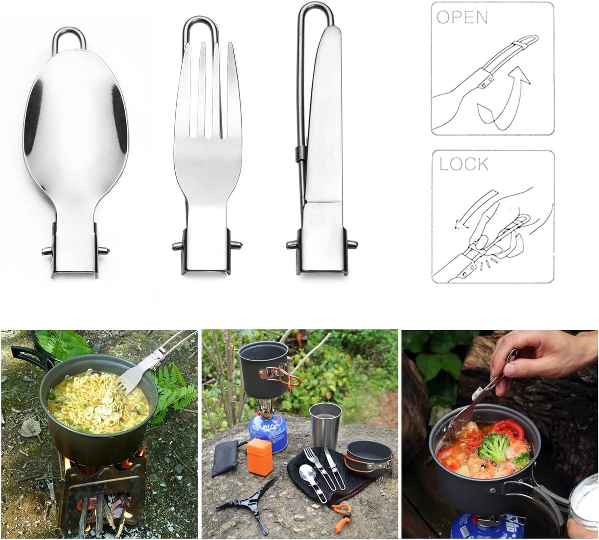 Backpacking Cooking Kit with Stove Pots Utensils & Storage Bags - Lightweight Portable Camp Cookware Set