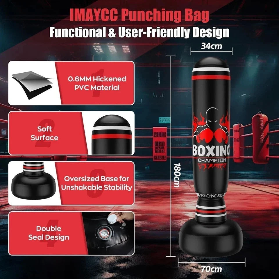 Adult Freestanding Punching Bag with Stand - 70 Inch Boxing Kickboxing Equipment