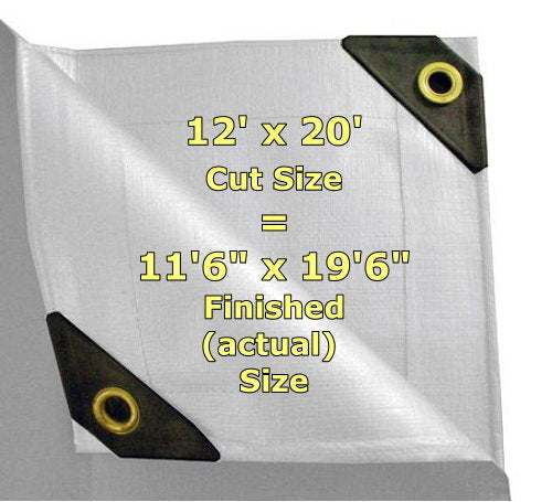 Heavy Duty White Tarp Canopy Cover UV Weather Resistant Poly 12 Mil