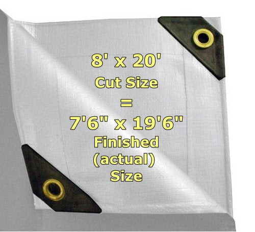Heavy Duty White Tarp Canopy Cover UV Weather Resistant Poly 12 Mil