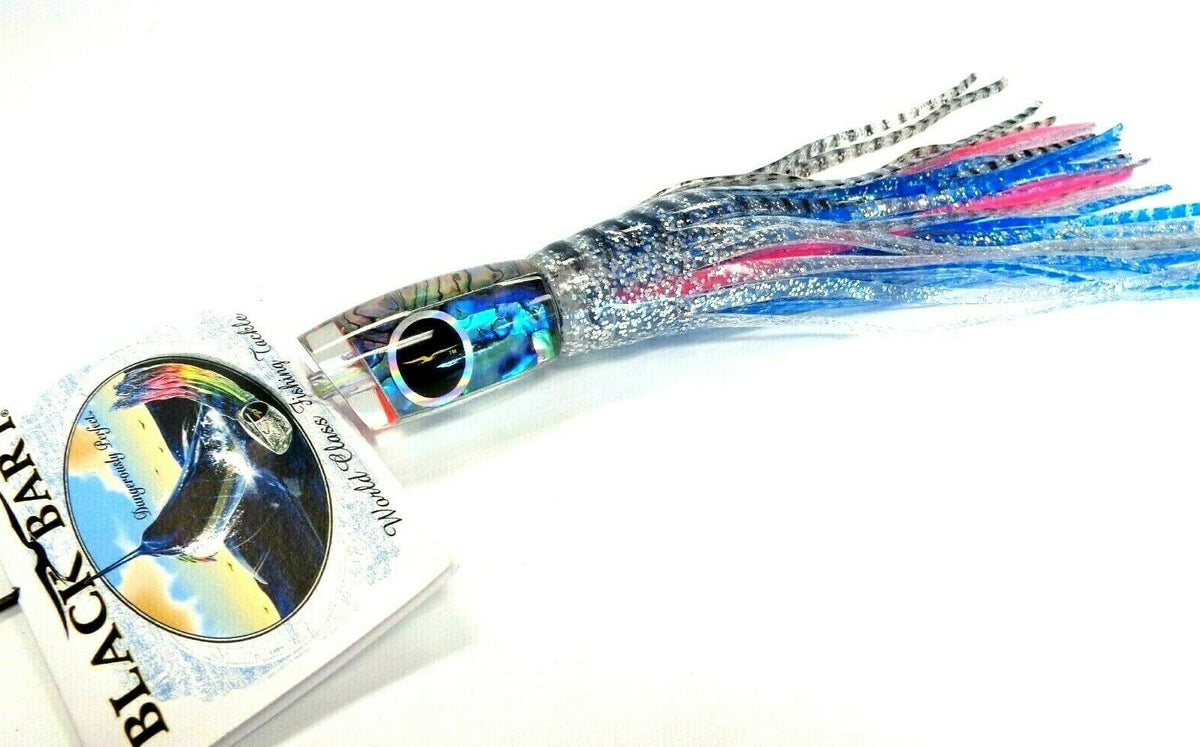 Big Game Trolling Lure - Medium Angled Silver Mackerel & Paua Shell Head
