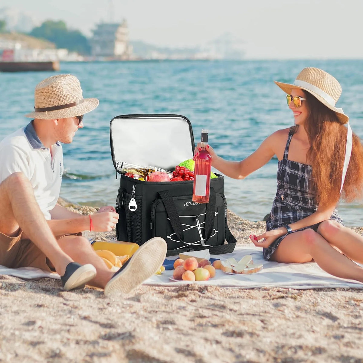 Insulated Soft Cooler Bag for 35/45 Cans, Leak-Proof Collapsible Lunch Tote