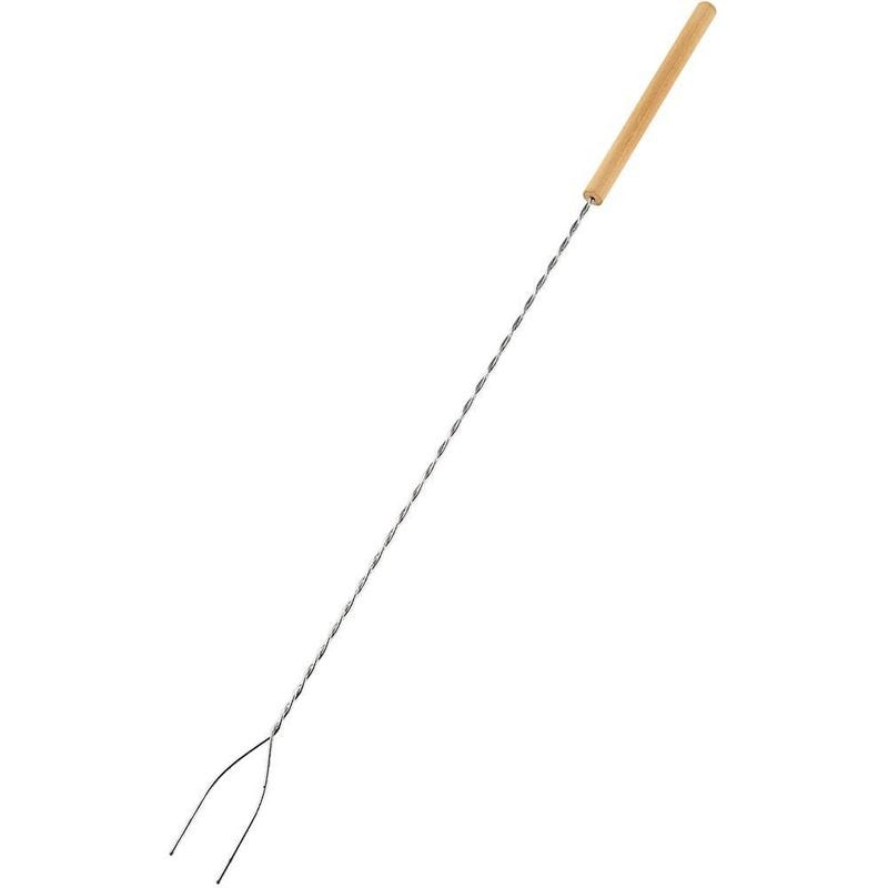 Extra Long Hot Dog Roasting Stick - 45 Inch Galvanized Steel BBQ Skewer
