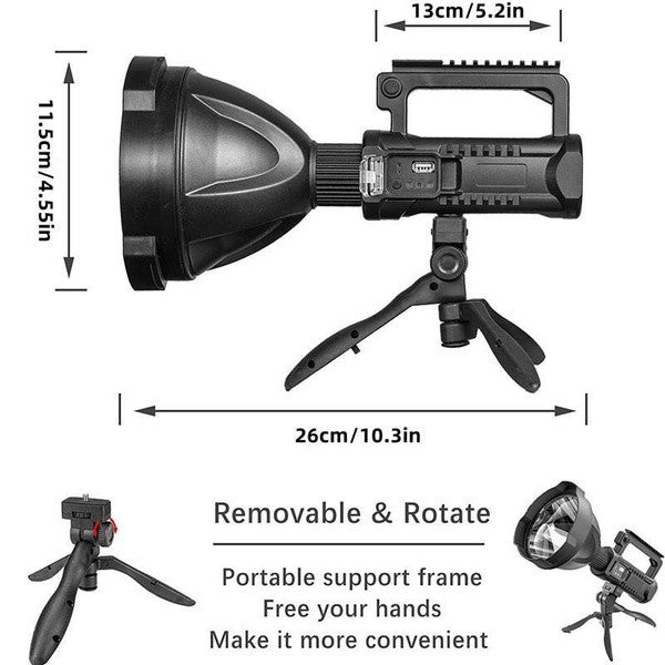 90000LM High Power LED Spotlight Flashlight with 4 Modes Waterproof Searchlight