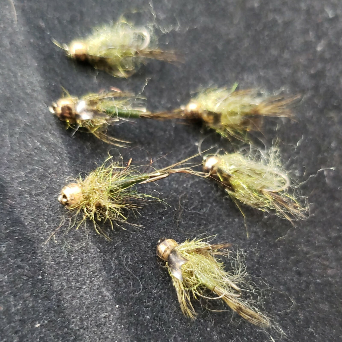 Fly Fishing Beads Bead Head Nymph Olive Size 12 - 1/2 Dozen