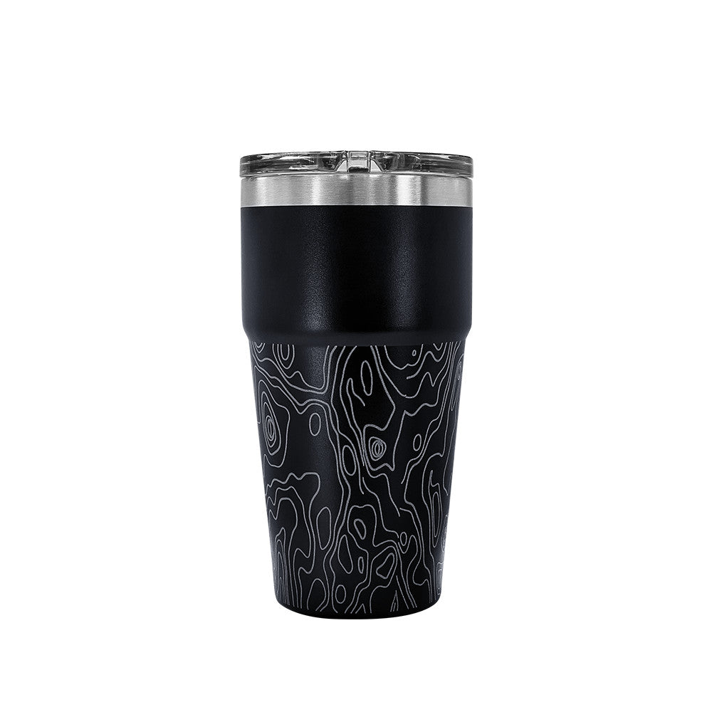 20 oz Stainless Steel Tumbler with Matte Black Finish and Leak-Proof Lid