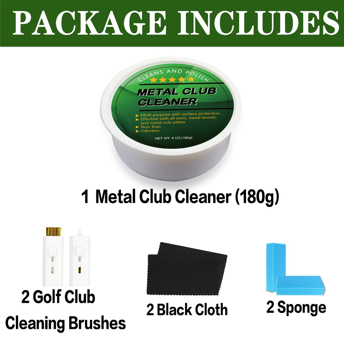 Golf Club Cleaner Set Scratch Remover & Groove Brush