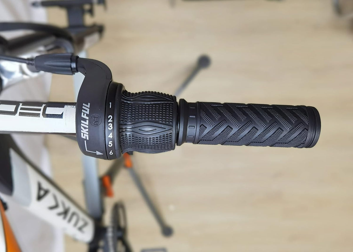 18 Speed Bicycle Twist Shifter Set with Handlebar Grips for Mountain & Commuter Bikes
