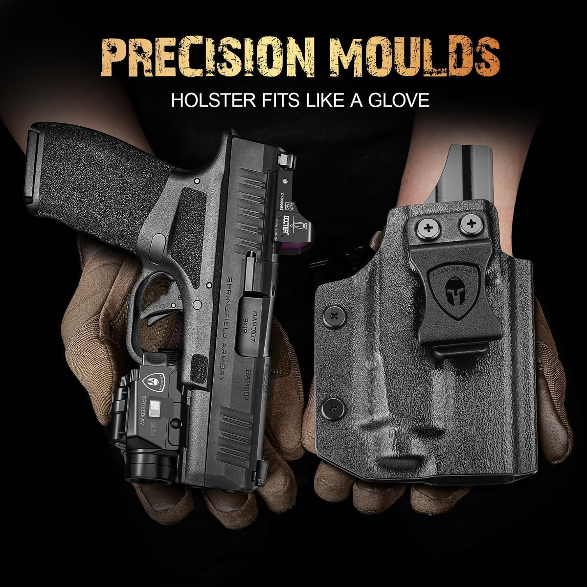 Laser Light Combo Holster for Hellcat Pro - 800 Lumens Gun Flashlight & Green Laser