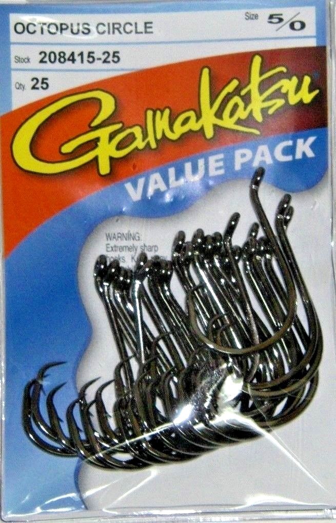 Gamakatsu Offset Circle Fishing Hooks Value Pack All Sizes 8/0-8