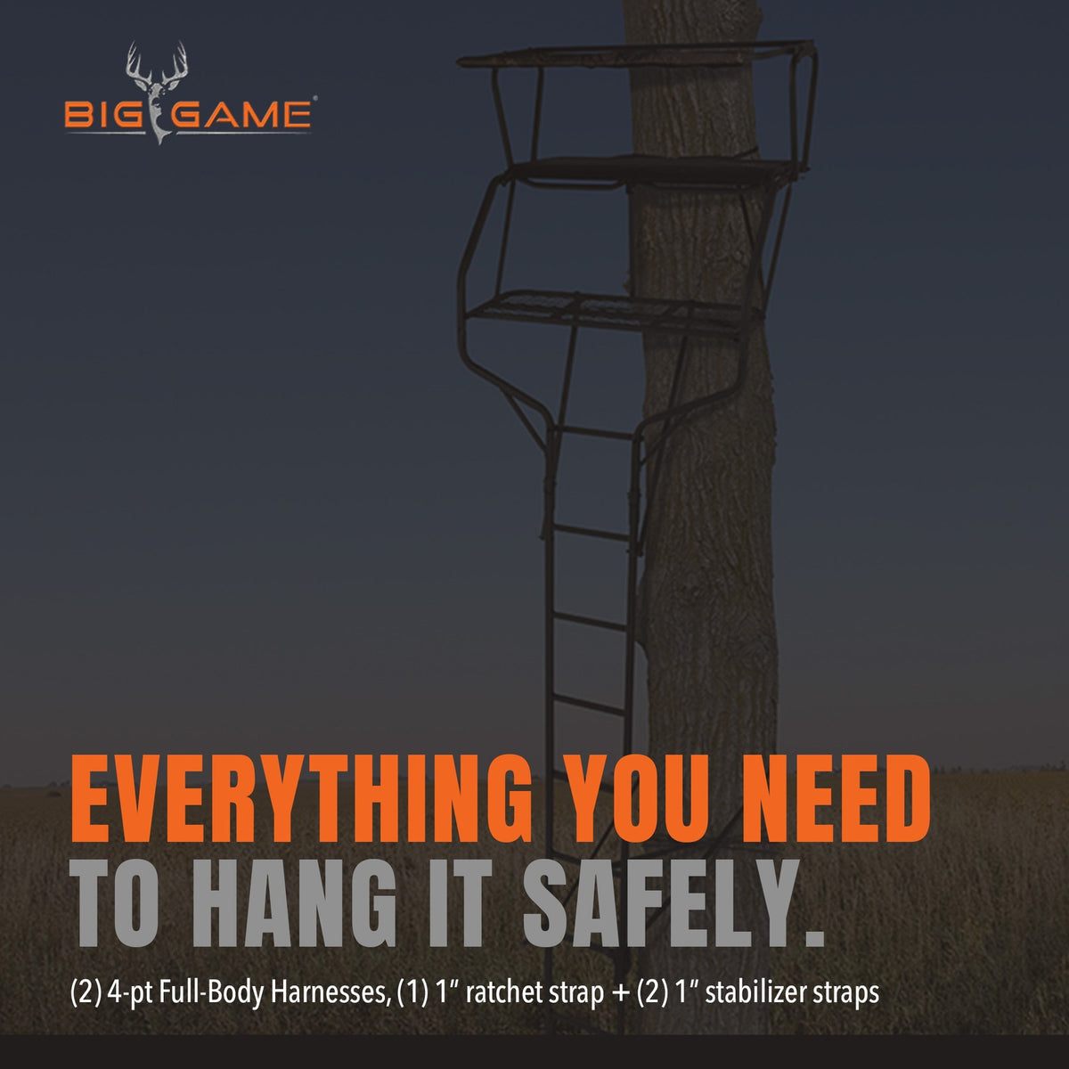 Big Game Guardian XLT 18ft 2-Person Climbing Tree Stand for Deer Hunting