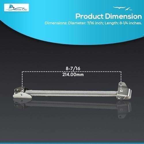 Marine Hatch Lid Support Spring Stainless Steel 8-7/16 Inch Holder for Boat RV