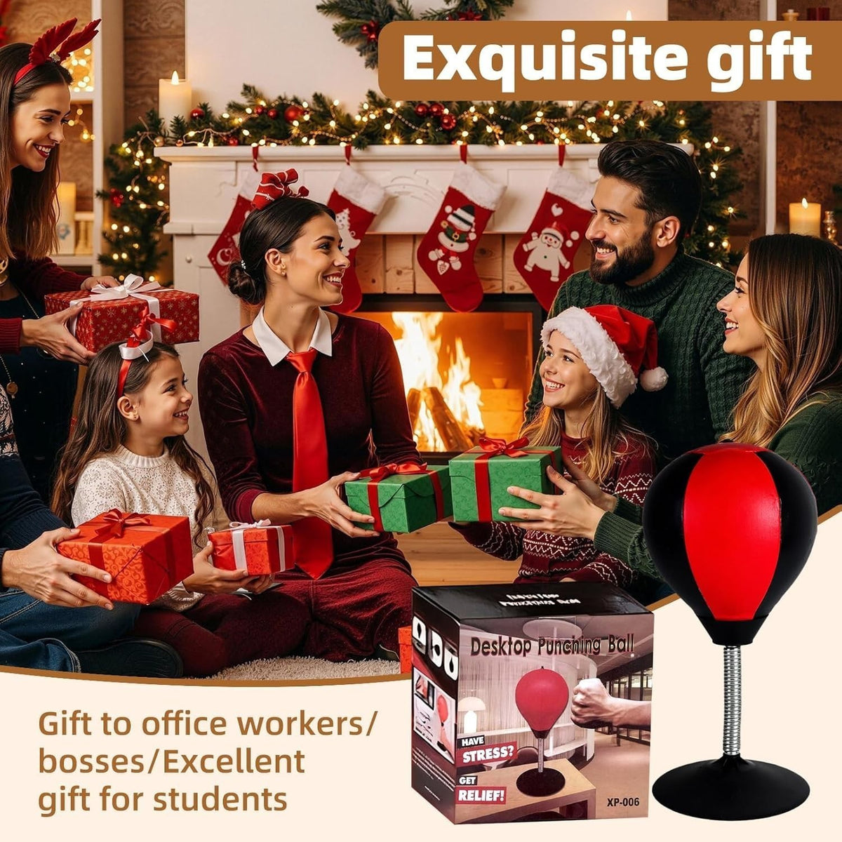 Desktop Punching Ball Stress Relief Toy with Suction Cup Base for Office & Home