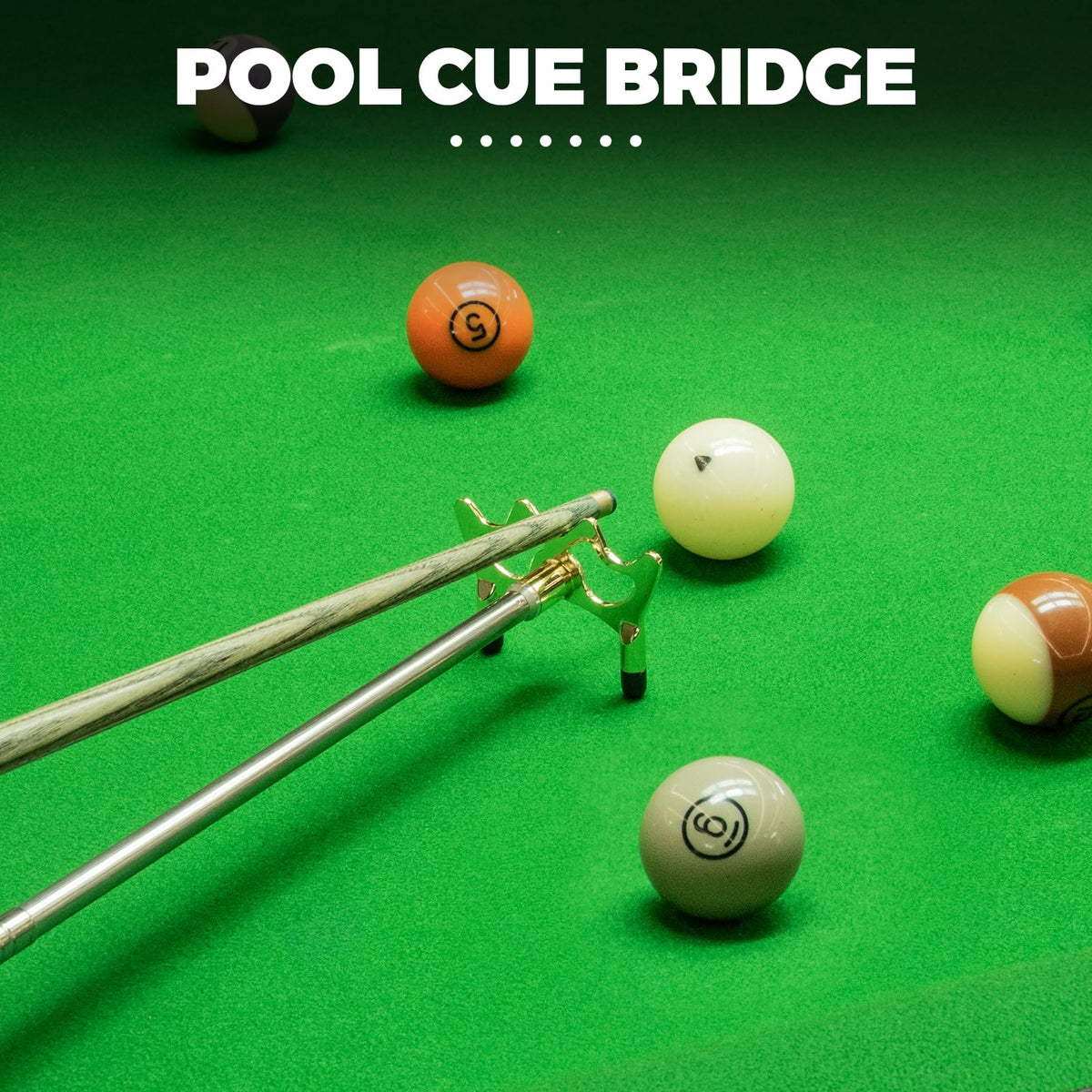 Extendable Pool Cue Bridge Stick with Brass Head
