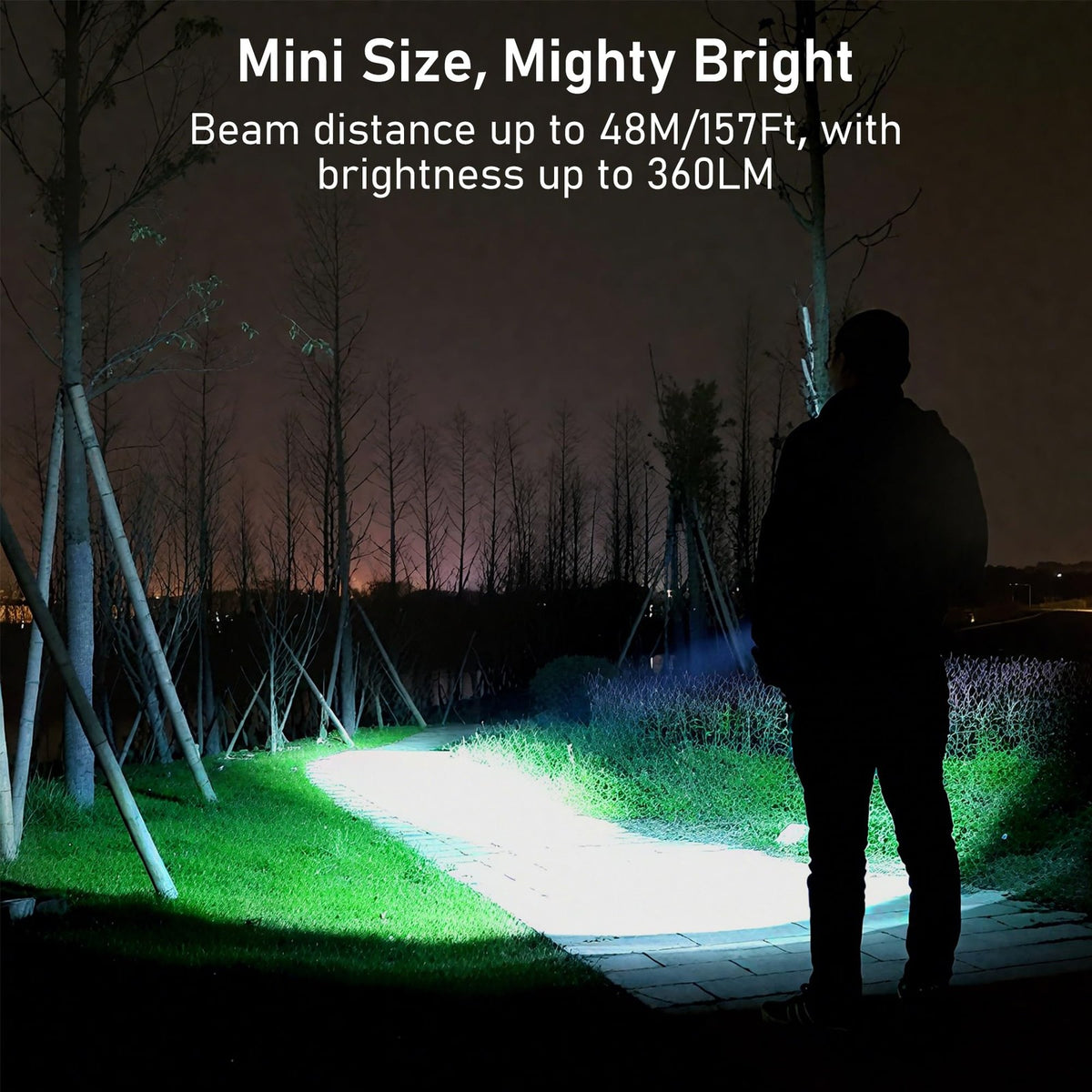 Rechargeable Mini Keychain Flashlight - Portable LED Torch, 360 Lumens