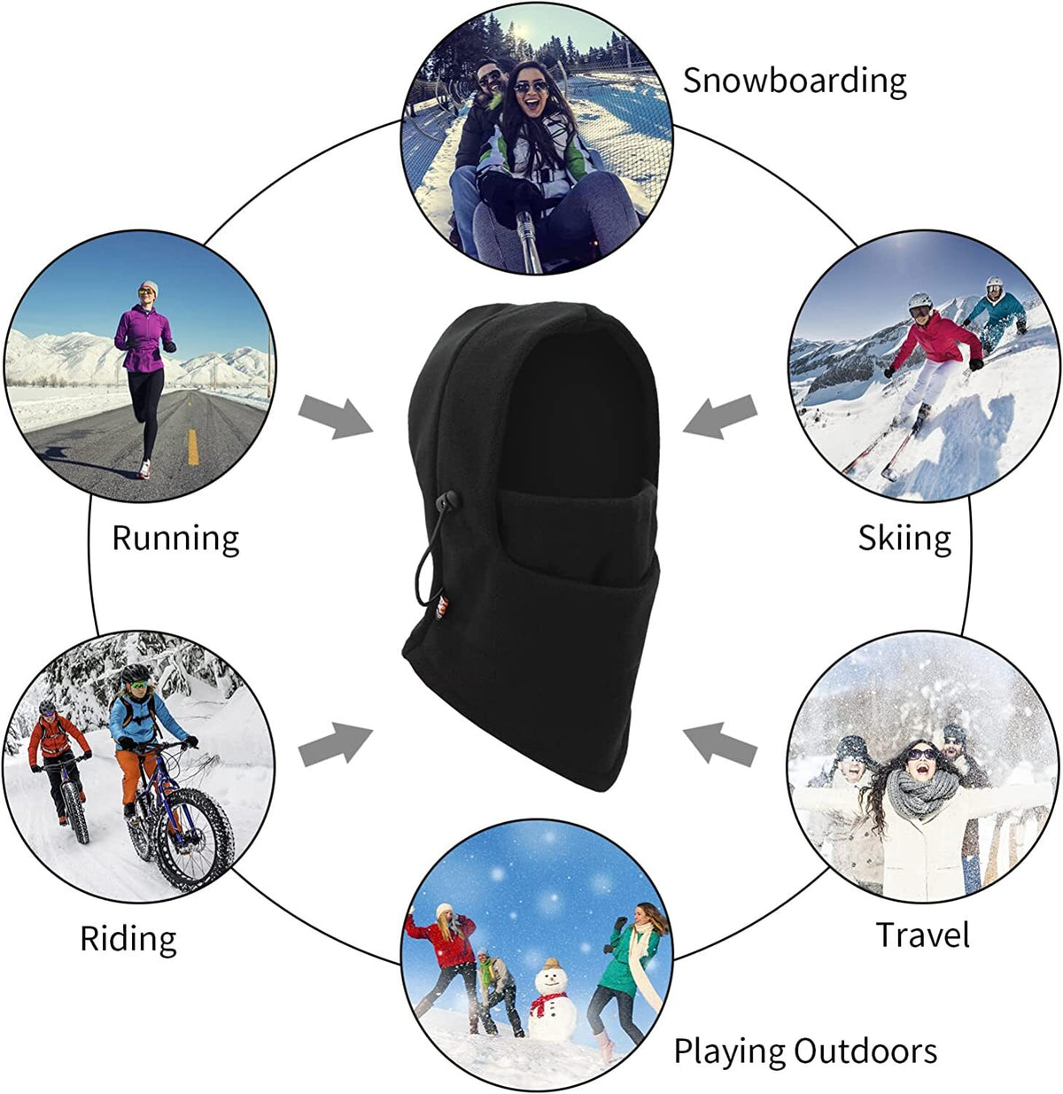 Windproof Fleece Face Mask for Cold Weather Ski Snowboarding Hiking