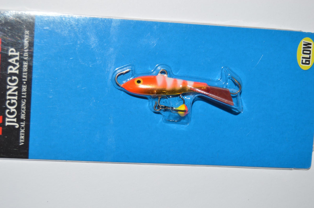 Glow Zebra Fluorescent Red Jigging Minnow Lures Set of 3 - 1.5 Inch Fish Baits