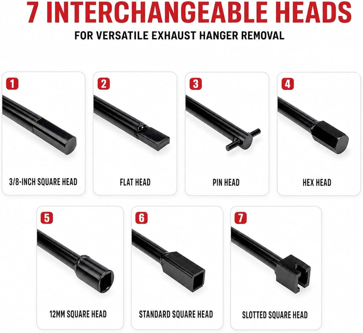 7-Piece Spare Tire Removal Tool Kit for SUVs Trucks and Vans