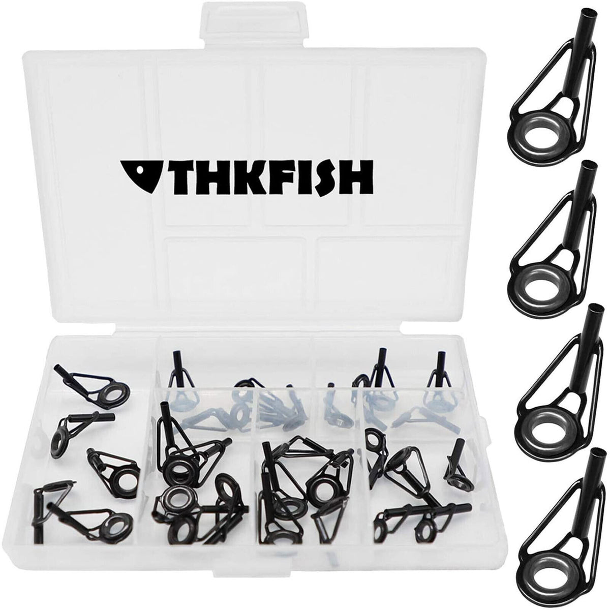 30PCS Fishing Rod Tip Repair Kit - Replacement Top Guides for All Sizes