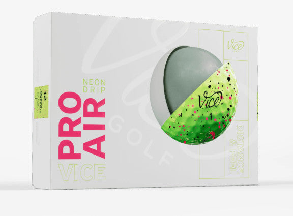 Vice Pro Air Neon Drip Limited Edition Golf Balls - Multiple Quantity Options