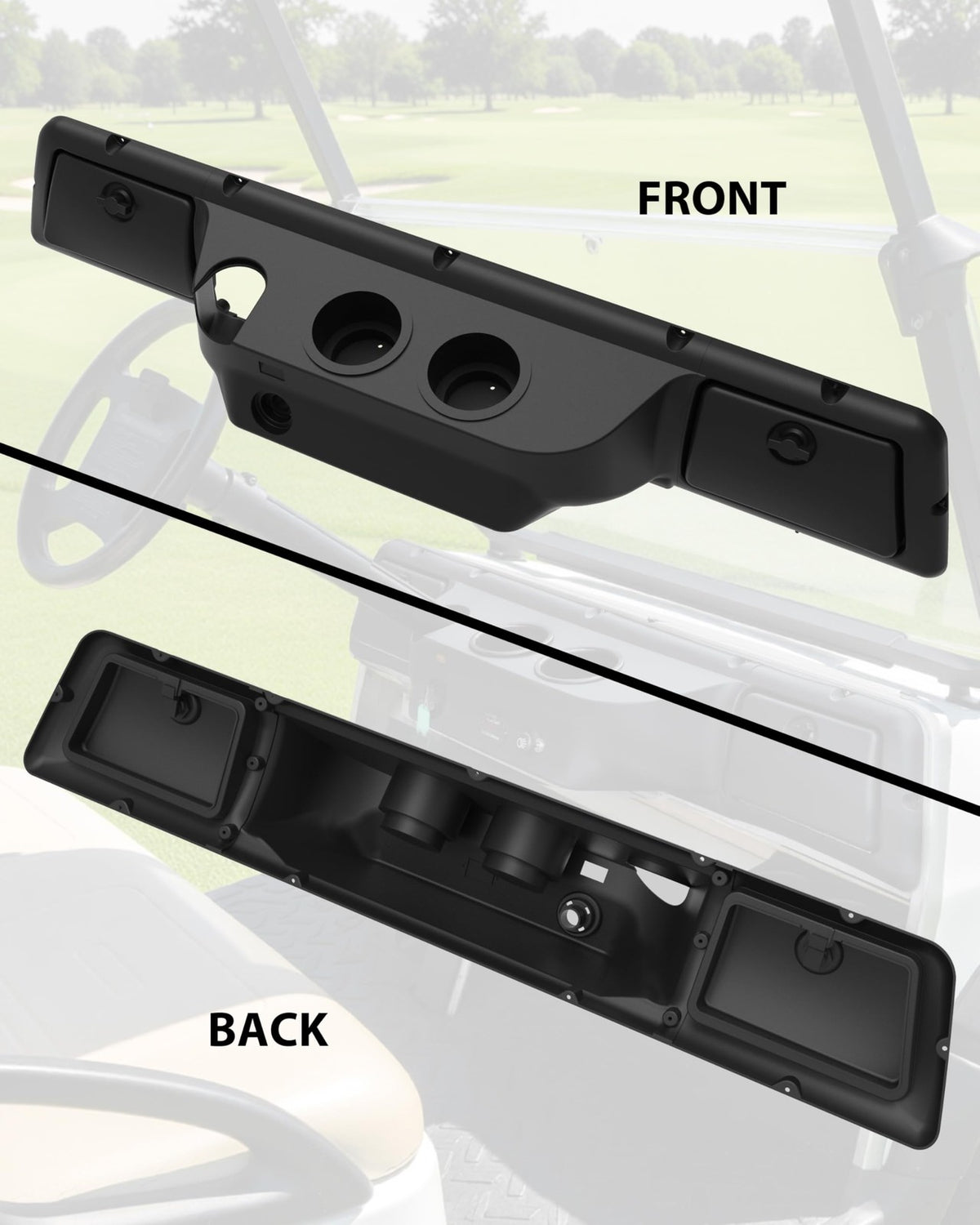 Golf Cart Dashboard Cover for Club Car DS 1982+ ABS Replacement Black