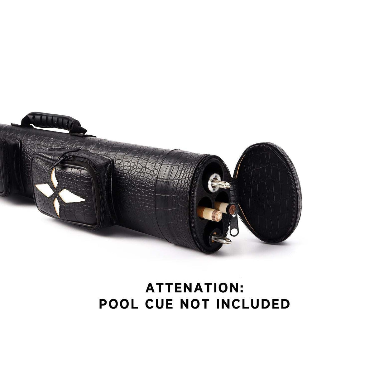 2x2 Oval Pool Cue Case Holds 2 Butts & 2 Shafts – Hard Leatherette 34in x 4.75in
