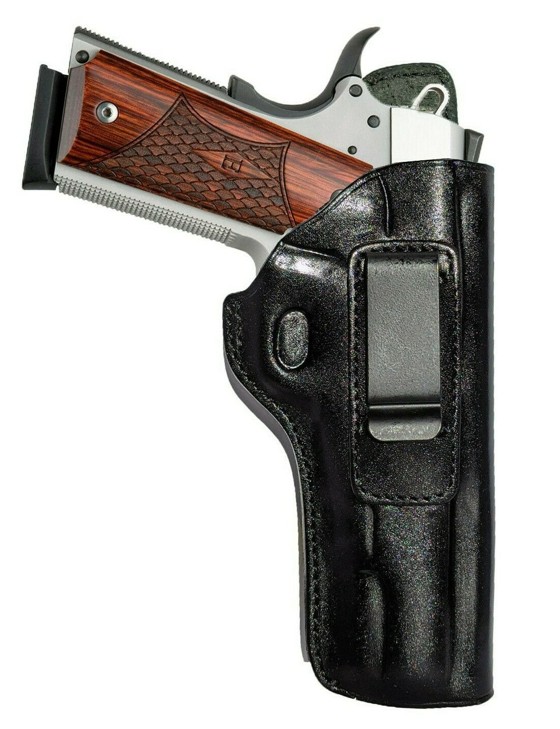 Leather IWB Concealed Carry Holster for 1911 5-inch Handguns - Right Hand