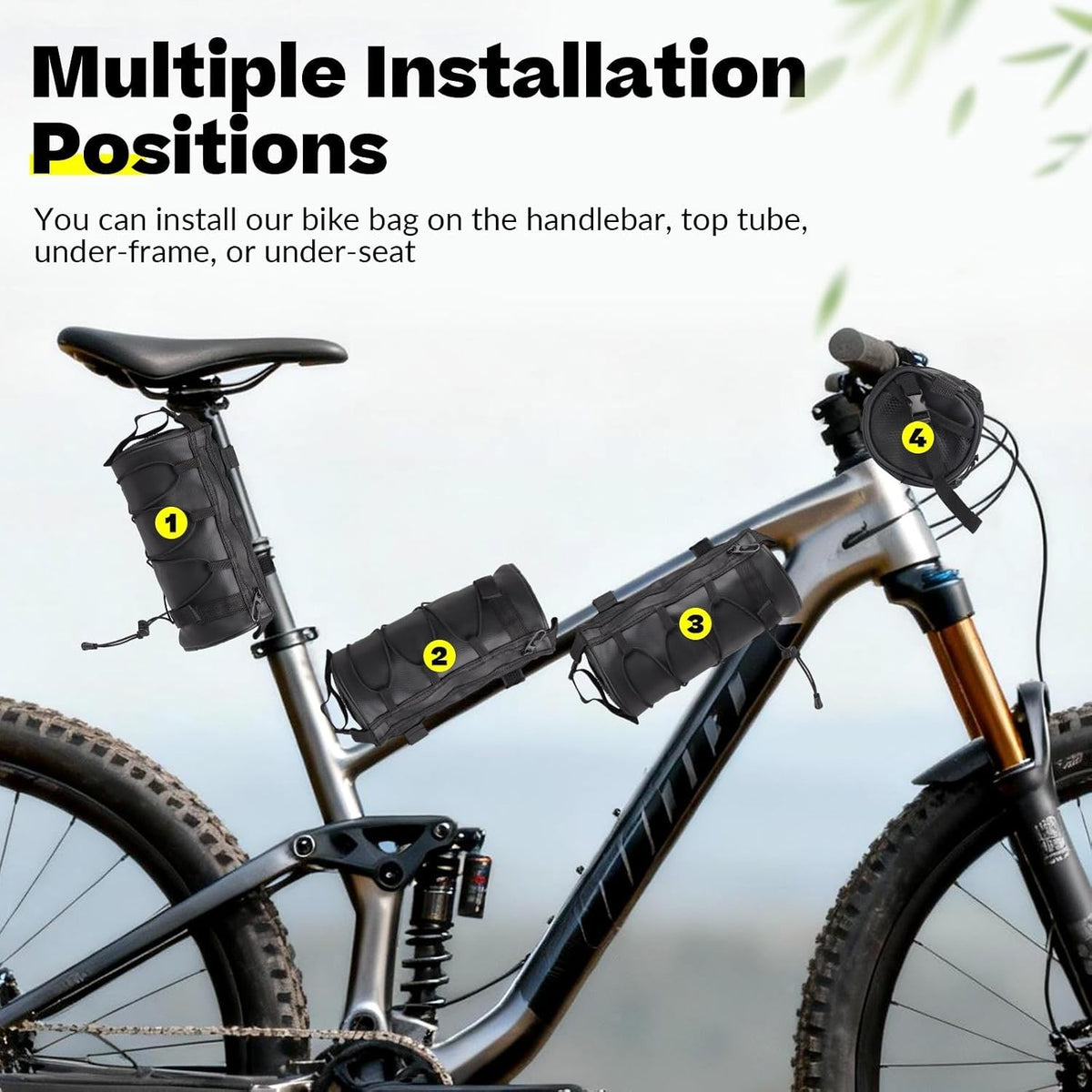 Waterproof Bicycle Handlebar Bag 2.5L - Durable Cycling Storage