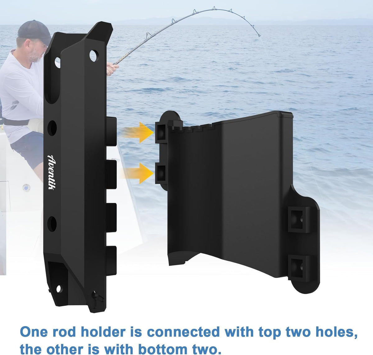 Fishing Rod Holders for Boat & Truck Wall Mount with Tool Slot - 2/4 Pcs