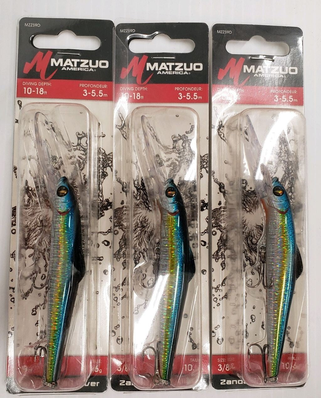 3.5-Inch Black Blue Prism Jerkbait Walleye Lures - 3/8 Ounce, Suspending Deep Diver
