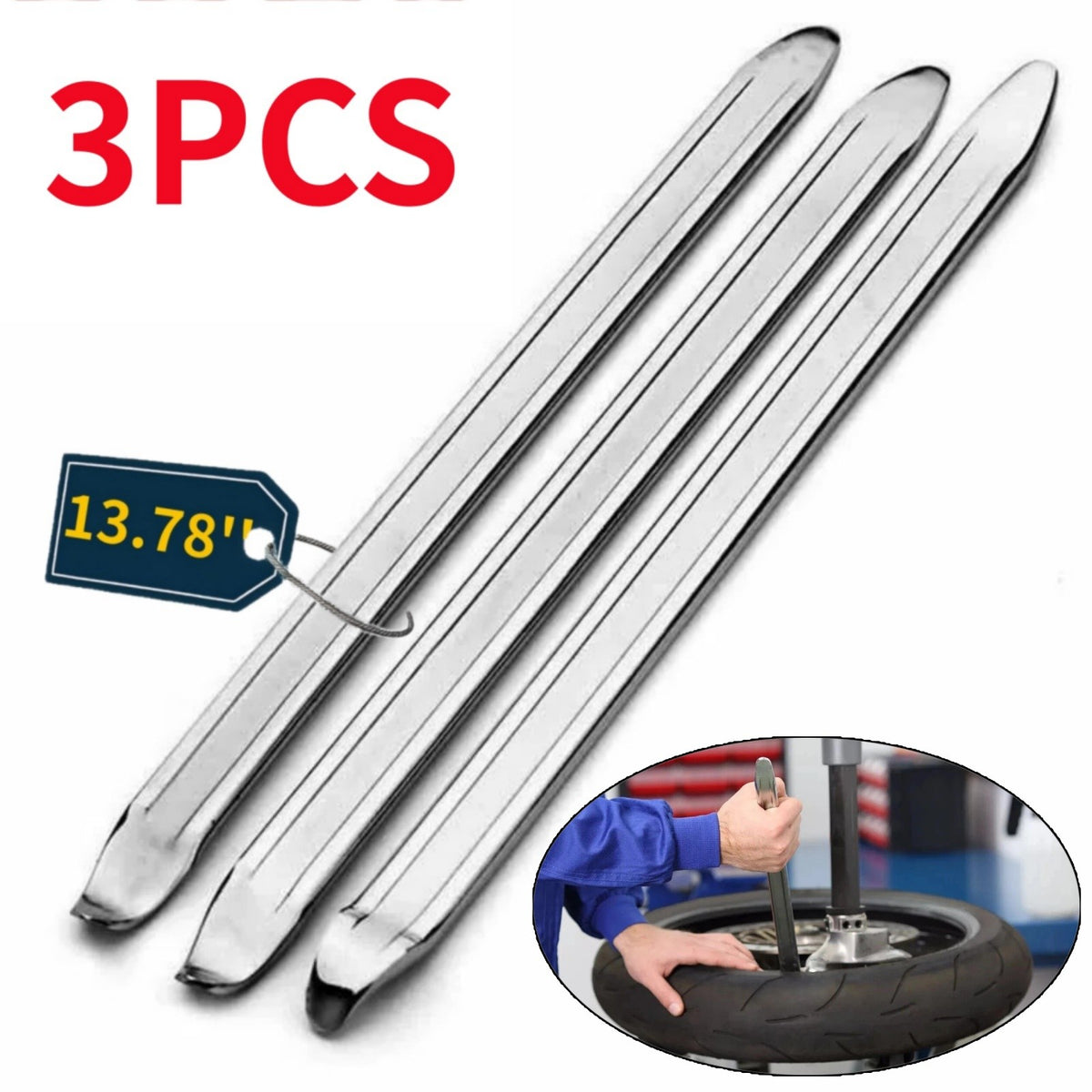 13.78-Inch Motorcycle Tire Iron Set with Levers for Tire Changing