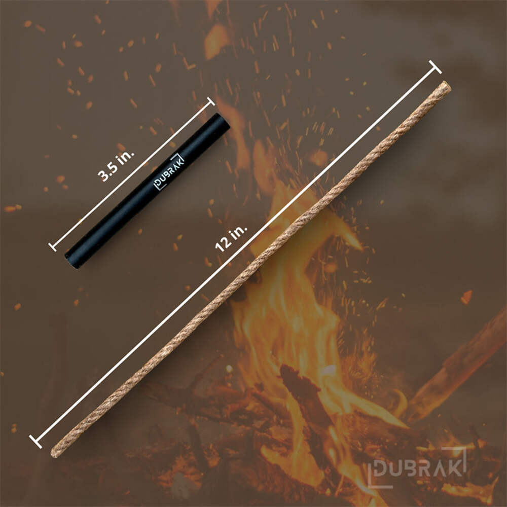 Heavy-Duty Ferro Rod Fire Starter Kit with Tinder Rope for Camping