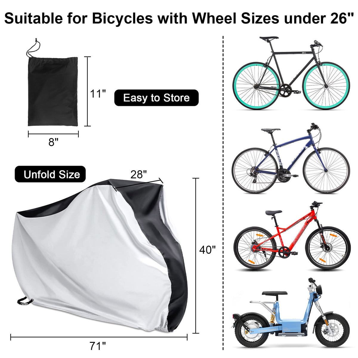 Outdoor Waterproof Bicycle Cover with Buckle - Dustproof & Sunproof for All Weather