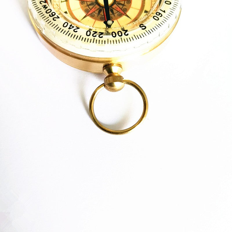 Outdoor Camping Luminous Compass Portable Navigation Tool Brass 50mm