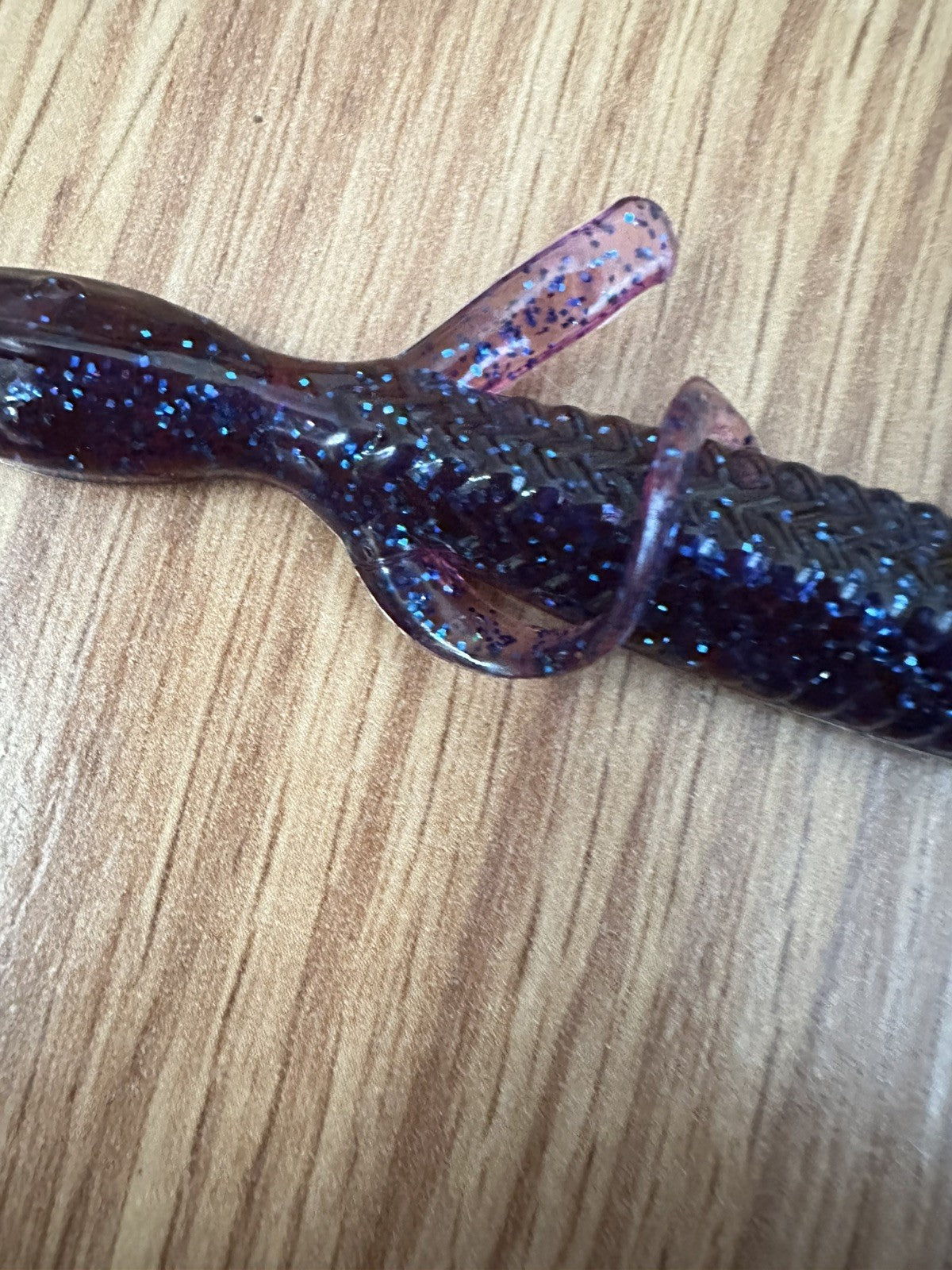 6-Inch Purple Glitter Soft Plastic Fishing Lizard Bait - Outdoors Tackle