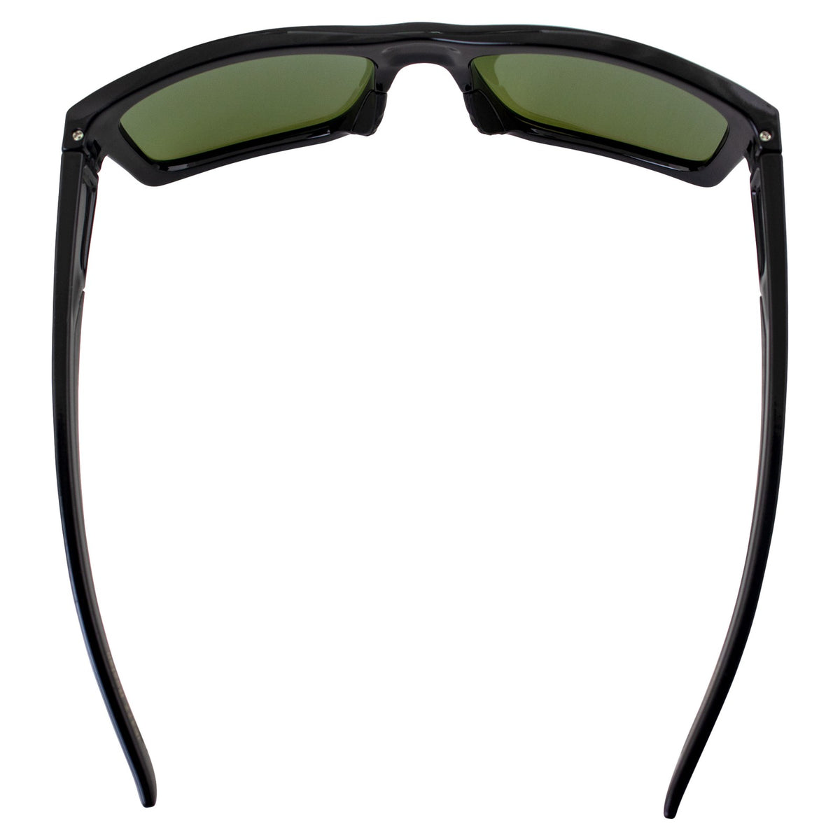 Polarized Square Sunglasses with Blue Mirror Lenses - Black Frame