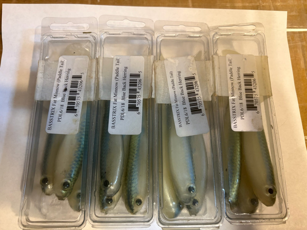 6-Inch Plastic Paddle Tail Swimbaits - Blue Herring, Bass Fish Lures, 3 Pack