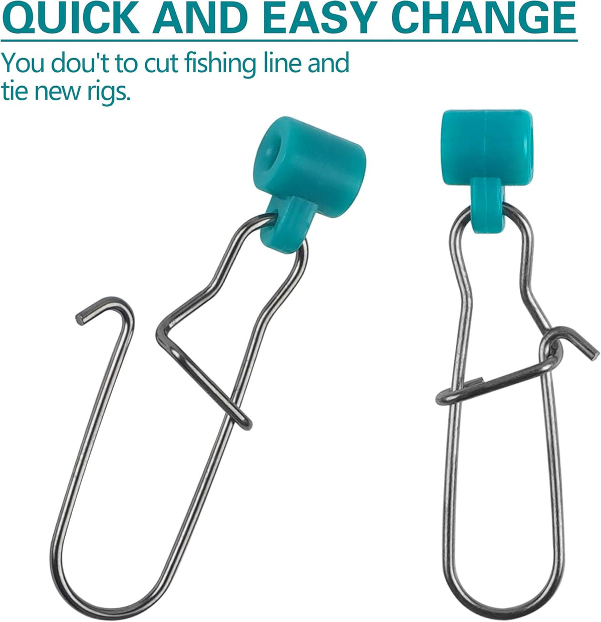 Heavy Duty Fishing Sinker Slides with Duo Lock Snaps - 25 Pcs Saltwater & Freshwater Rig Accessories
