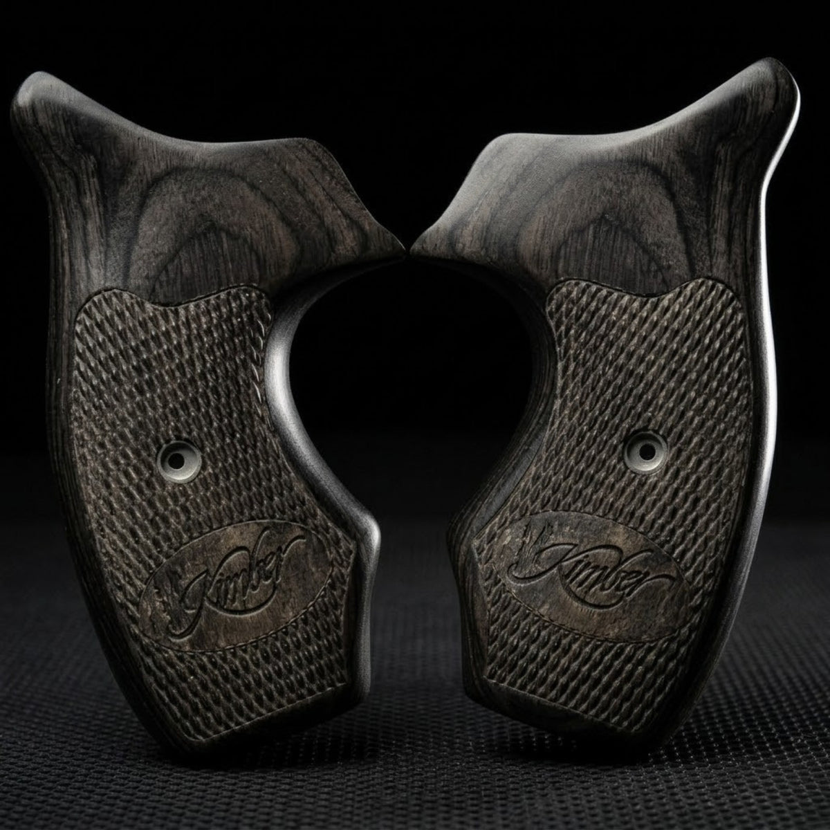 Kimber K6s DASA Walnut Checkered Combat Grips for Revolver - Ergonomic & Tactical