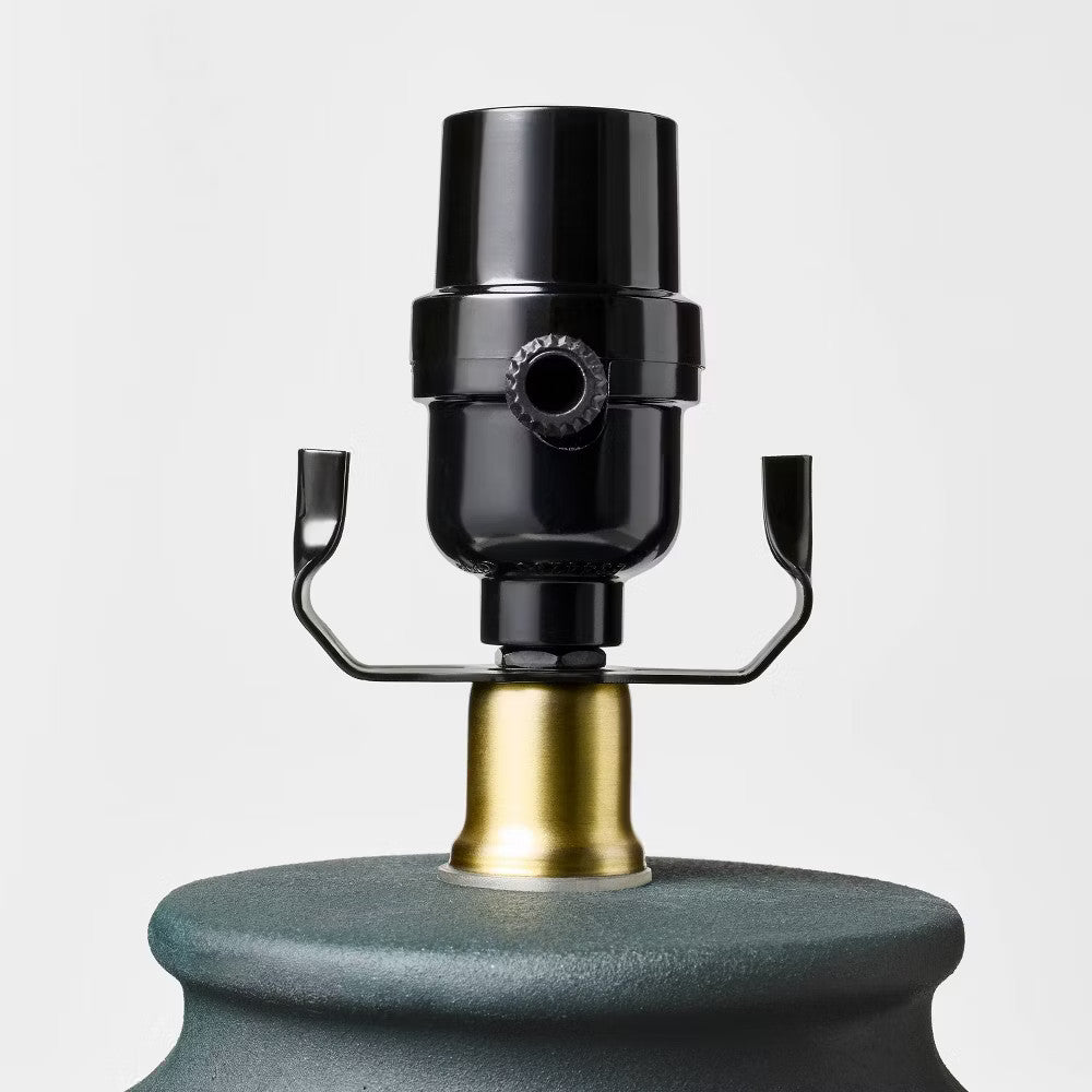Black Ceramic Lamp Base - Stylish Table Lamp Foundation for Small Shades