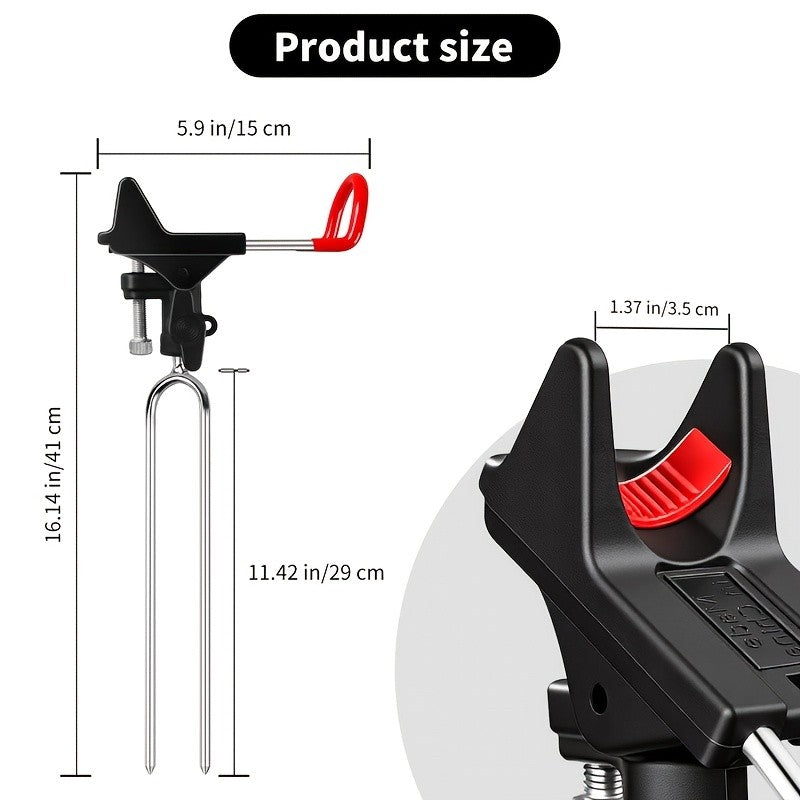 2PCS Adjustable Fishing Rod Holders for Ground & Bank Fishing - 360° Rotation