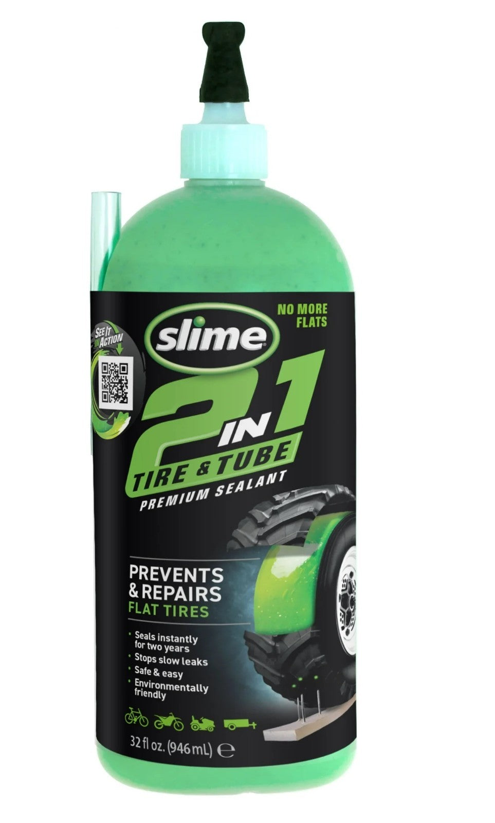 2-in-1 Bicycle Tire & Tube Sealant - Prevents & Repairs Punctures 32 oz