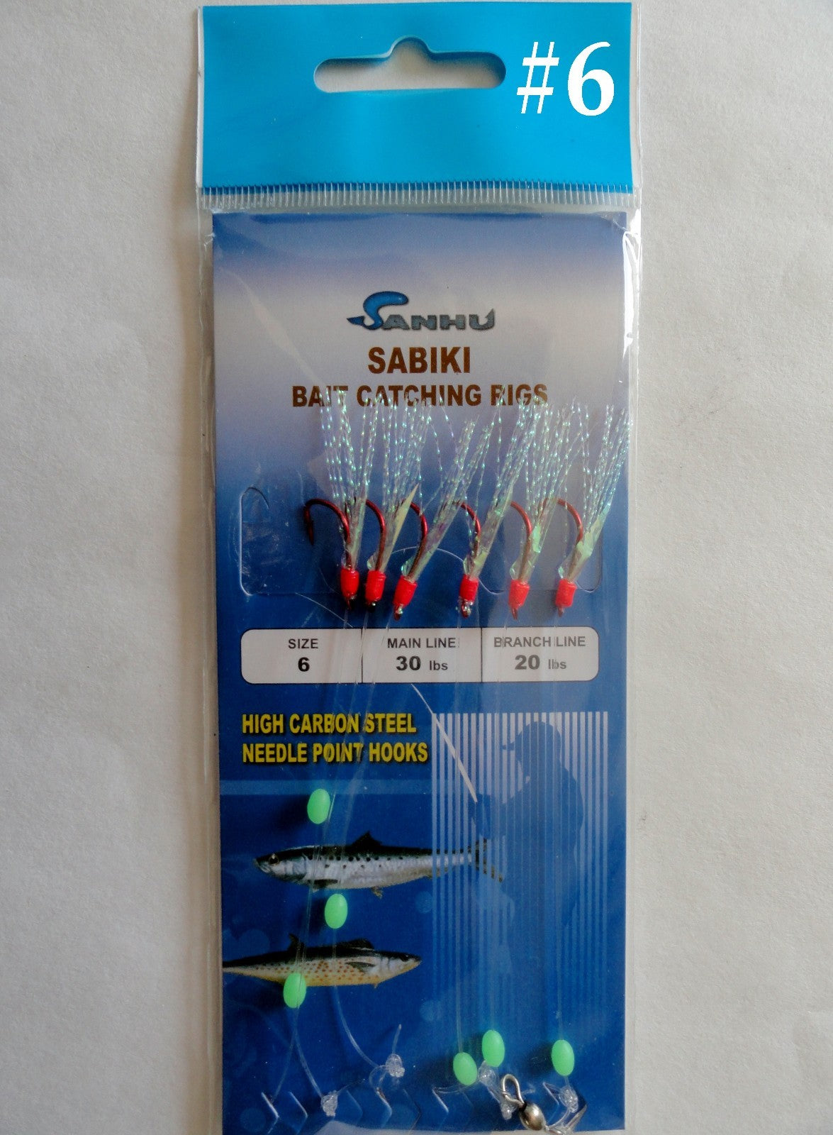 Saltwater Fishing Sabiki Rig with Red Hooks - Multiple Sizes & Pack Options