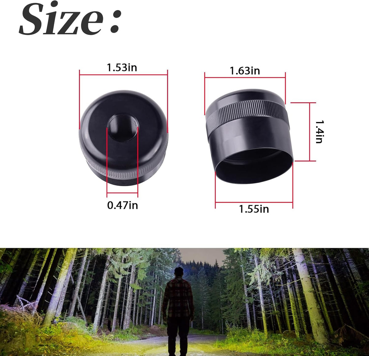 1/2-28 Aluminum End Caps Set for 6061 Threaded Devices - Black, Pack of 2