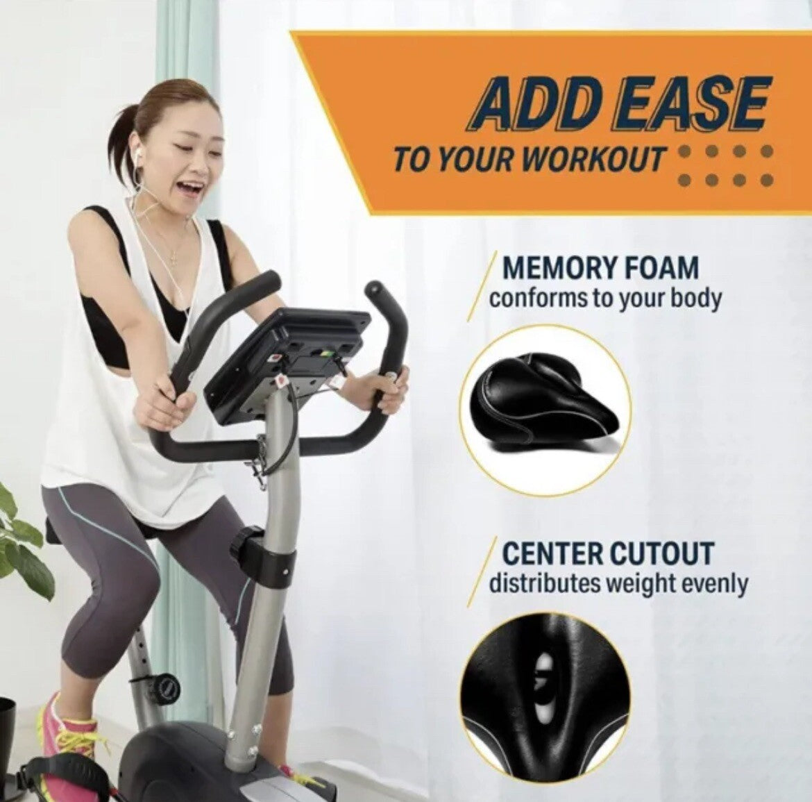 Oversized Bike Seat with Elastomer Springs for Comfort - Universal Fit