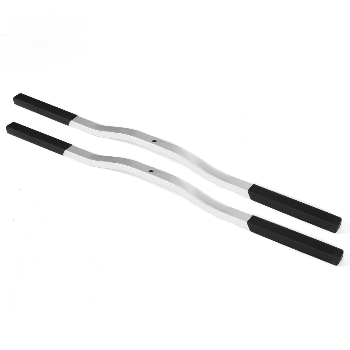 Universal Snowmobile Trailer Ski Tie Down Bars with Black Boots - 2 Pack