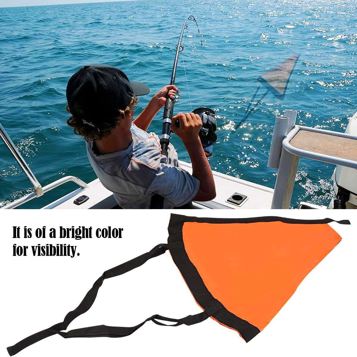 Boat Drift Sock Sea Anchor Drogue for 15-20ft Fishing Boats - Portable & Durable